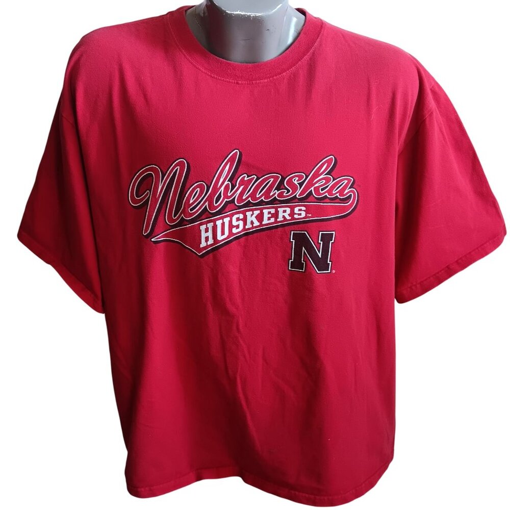 Vintage XL T-Shirt Nebraska Huskers BIG Red 90's Soffe Cotton Crewneck Football